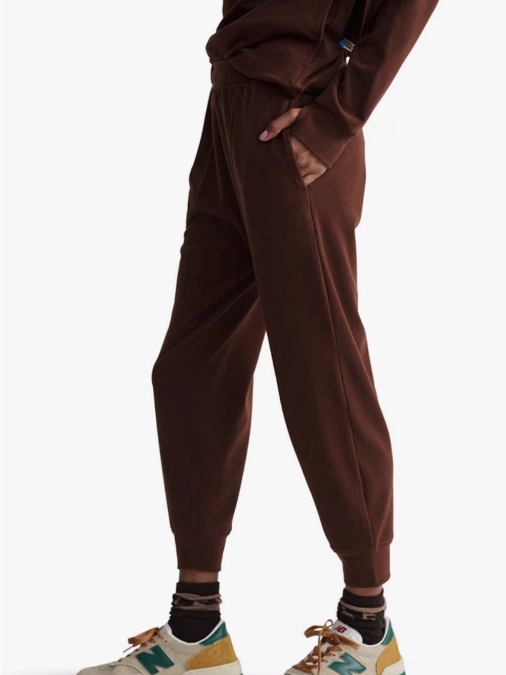 Set-Varley Brown Half-Zip Funnel Neck Sweatshirt (S) & matching joggers (M) - Picture 5 of 8